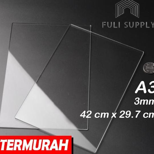 Akrilik Lembaran Acrylic Aklirik Mika 3Mm Ukuran A3 Lasercut