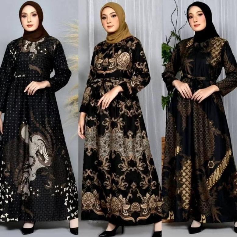 Bagus Gamis Kondangan Batik / Dress Model Abaya Syari / Motif Batik Terbaru