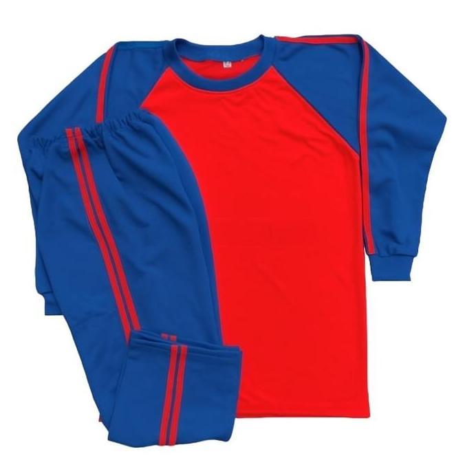 Kaos Olahraga Anak PAUD TK SD SMP SMA JOMBO Warna Biru Benhur & Merah Bahan Tebal Adem untuk Aktivit