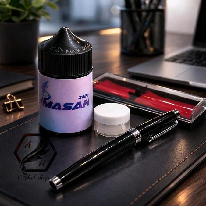 Kalam Kaligrafi Pena Ijazah Fountain Pen Nib 0,8mm Tinta Hitam Berkualitas Cocok untuk Penulisan Al 