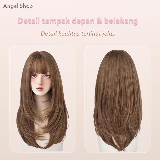 Byxt- Wig Wanita Full Wig Rambut Wanita Kepala Rambut Palsu Wanita Korea Full Wig Korea Rambut Palsu