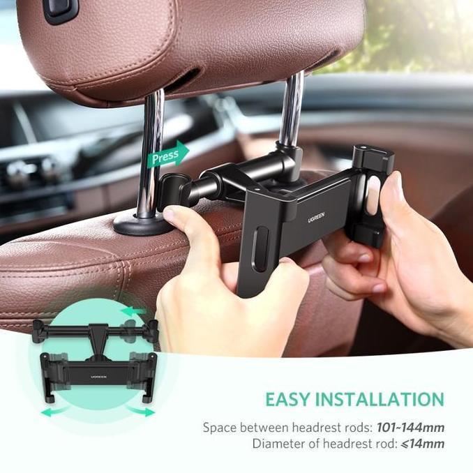 Ugreen 60108 Backseat Headrest Car Mount Phone Holder Stand Kursi Belakang Mobil Untuk Handphone Tab