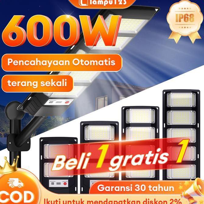 [Beli 1 Gratis 1] Lampu Tenaga Surya Lampu Jalan Tenaga Surya Lampu Luar Ruangan Tenaga Surya dengan