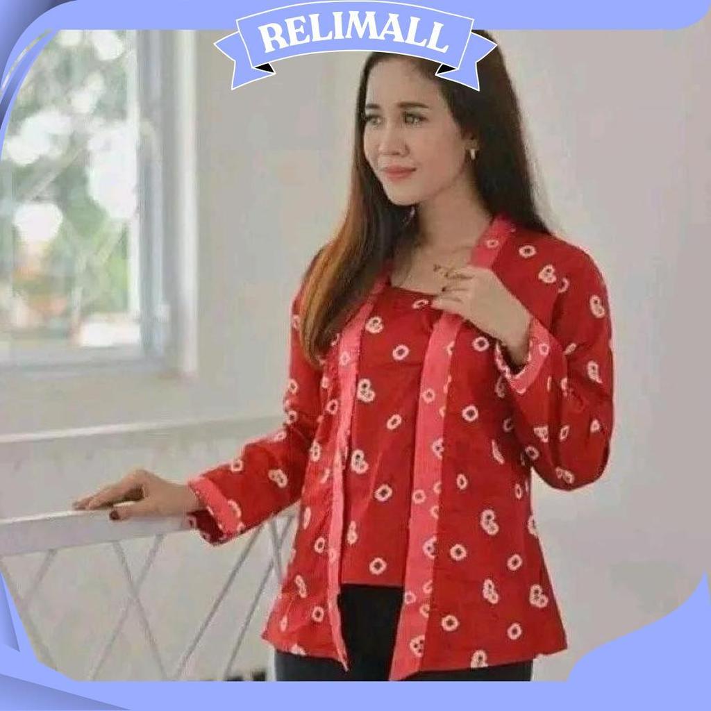 Batik Kebaya Kutubaru Jumputan Wanita Size Jumbo Solo GBM COD