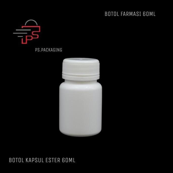 BOTOL ESTER 60ML PUTIH - BOTOL KAPSUL 60ML ESTER - SEGEL / BOTOL OBAT