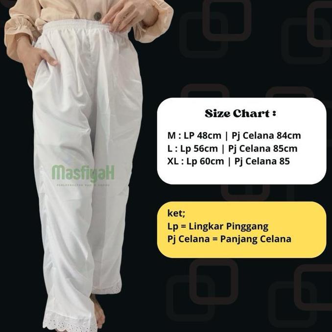 SAND CELANA WANITA PUTIH MASFIYAH CELANA HAJI WANITA CELANA UMRAH CELANA IHRAM INNER GAMIS CELANA DA