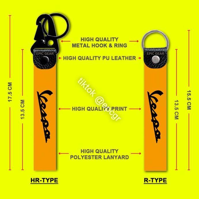 Sfp- High Quality Gantungan Kunci Live More Vespa Orange Keychain Premium Sepeda Motor Aksesoris Var