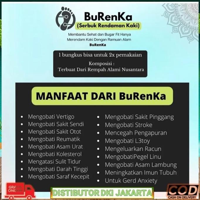 Drogen- [Beli 2 Gratis 2] Burenka Original Ramuan Serbuk Rendaman Kaki Asli | Burenka Herbal Detok D