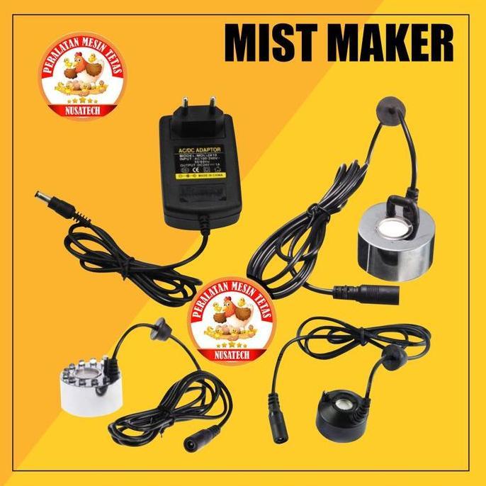Mesin Kabut Mist Maker 20Mm Stenlis Dan Adaptor 24V 1A Mist Maker Hitam Mist Maker Led Tbk