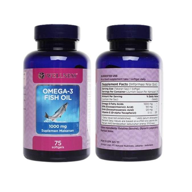 Haarvitamine- Wellness Omega 3 Fish Oil 1000 Mg 75 150 375 Softgels