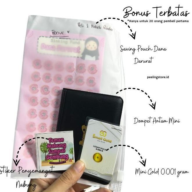 Packen- 4 Ziplock Paket Binder Jelly Nabung A6/ Binder Keuangan Murah / Binder A6 / Binder Sequin Bi