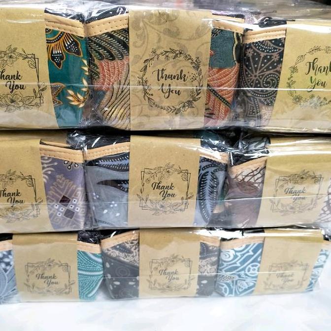 50 Pcs Souvenir Pernikahan Dompet Batik Kotak Kemas Plastik free Kartu ucapan terimakasih  Lilot Dom