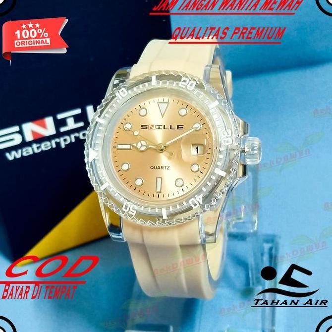 Frau- Jam Tangan Wanita Mewah Cewek Anti Air Warna Pink Dan Ungu Original Snille Tali Rubber Water R
