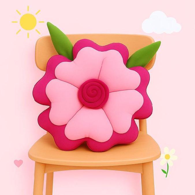 Flmy- Bantal Sofa Bunga Mawar Bantal Sofa Mawar Bantal Sofa Bentuk Bunga Kain Silikon Kursi