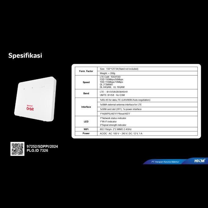 Sale Huawei B313 Orbit Star H3 Telkomsel Orbit 2.4Ghz Lte Cat 4 B 313