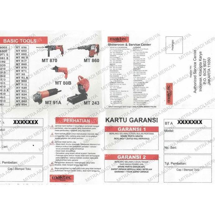 Maktec MT 817 Mesin Bor Beton Bor Tangan Bor Dinding