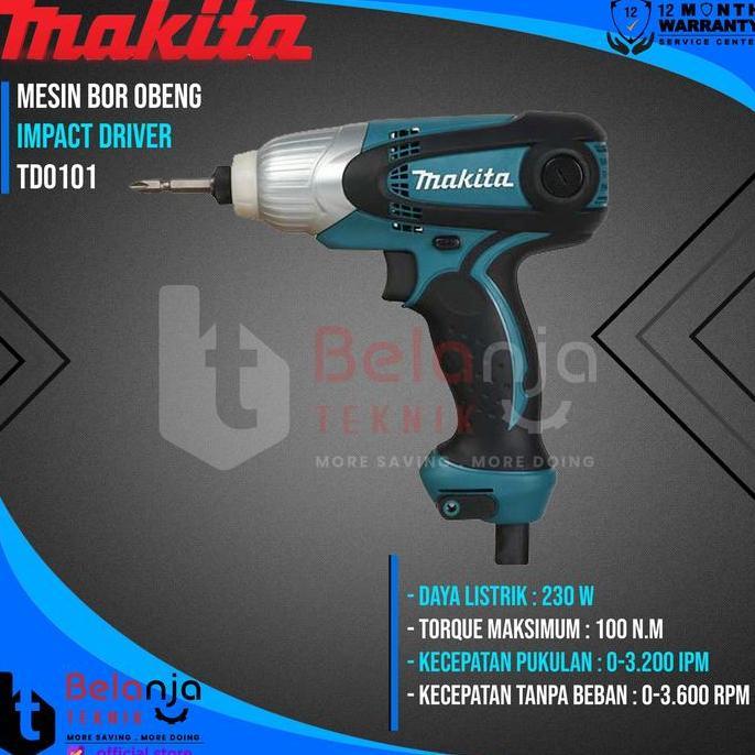 Makita Impact Driver TD 0101 Mesin Bor Obeng Listrik TD0101 230 Watt