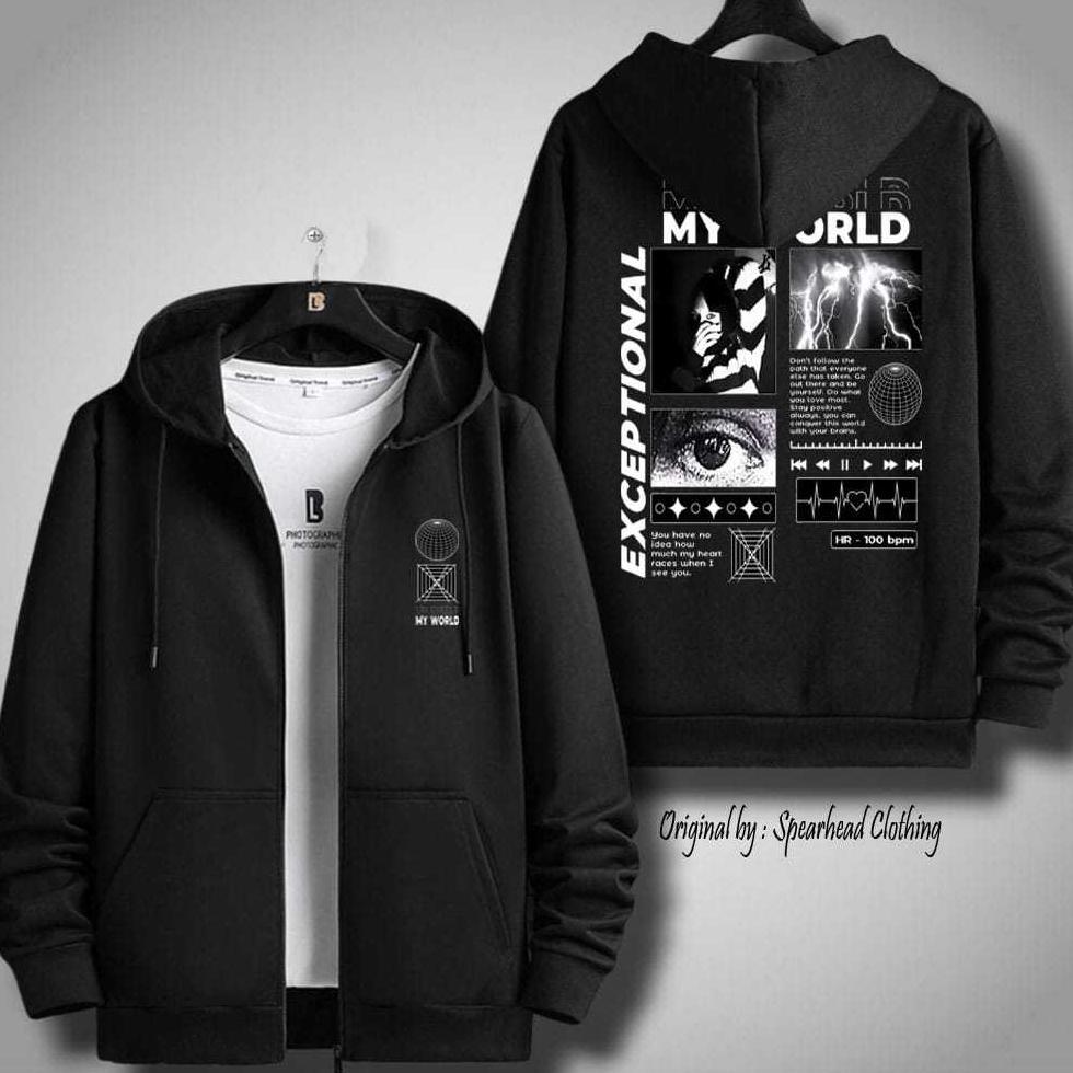 100% AMAN Jaket Hoodie Pria Wanita Zipper Distro Bandung Original Physico Terbaru Bahan Cotton Fleec