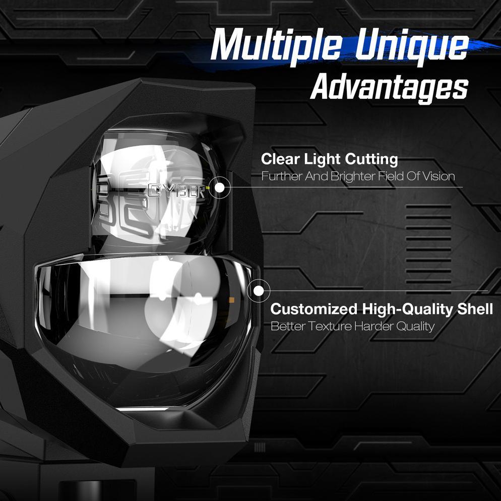 FREEPRODUK ASLI MOKETA Lampu Tembak Motor Led Laser 300W 30000LM Aluminium Kotak 2 Warna Kuning Puti