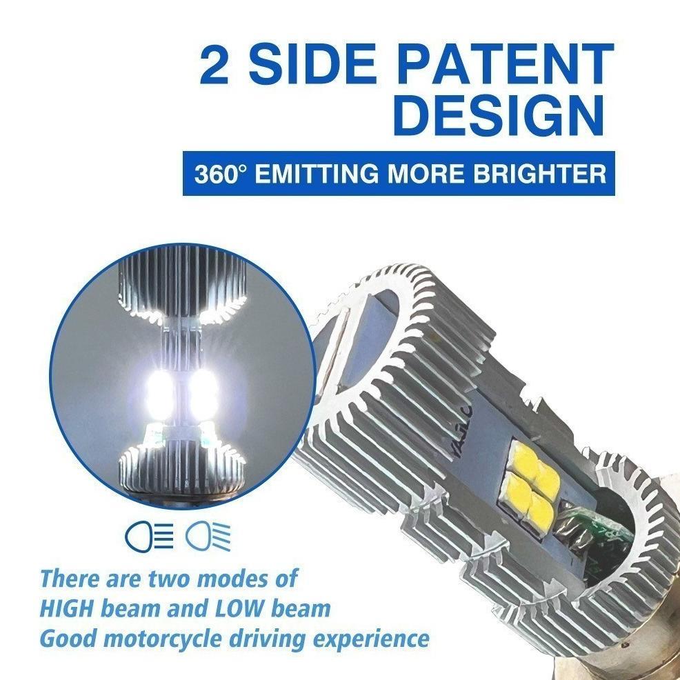 LANGSUNG KIRIM CODM5 LAMPU DEPAN MOTOR LED PHILIPS-LAMPU LED 2SISI H6 ARUS DC P15D M5 BST BOHLAM LAM