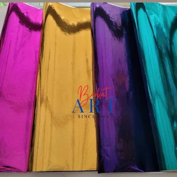 Kertas Kilap / Kertas Marmer Warna Metalik Polos