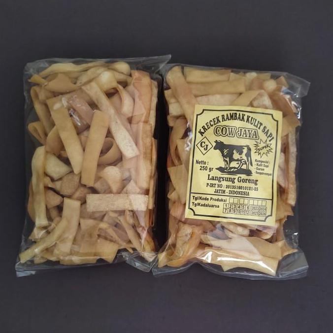 Krupuk rambak/krupuk rambak mentah kulit sapi asli bentuk stik 250 gr