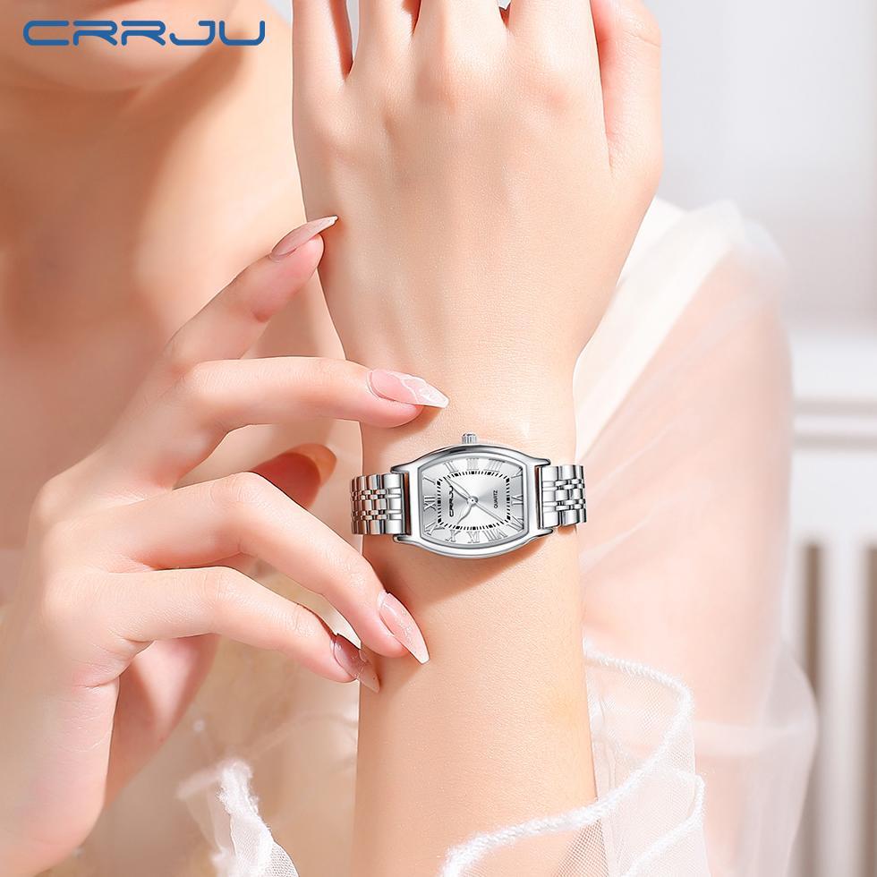 CRRJU Jam Tangan Wanita Elegan Terbaru 2023 Anti Air Rantai Kado Buat Pacar Cewek 5013
