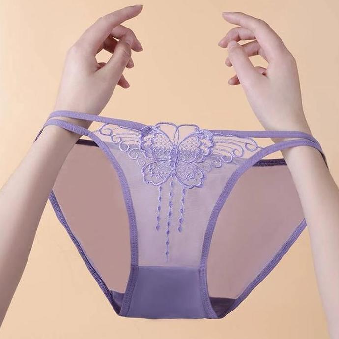 CanxinKenlin Celana Dalam Wanita Elegan Bahan Tipis Transparan Tali Ramping Desain Hollow Seksi & Me