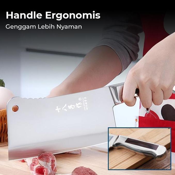 Cucina- Pisau Golok Dapur Potong Daging Pisau Baja Besar Super Tajam Stainless
