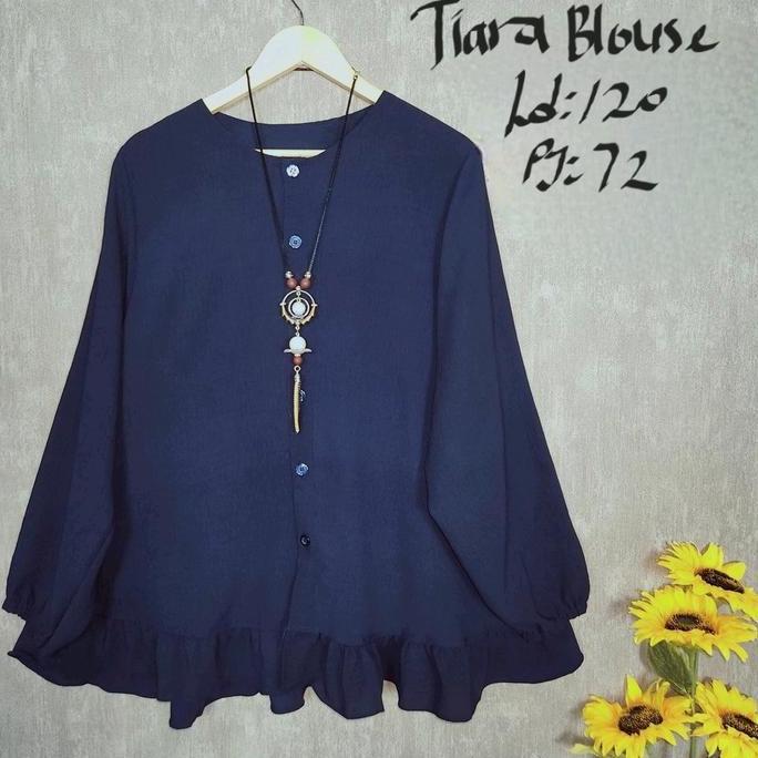 Uprelig- Tiara Blouse Atasan Jumbo Wanita Kemeja Blus Ld120 Bigsize Hijab Muslimah Fashion Baju Wani