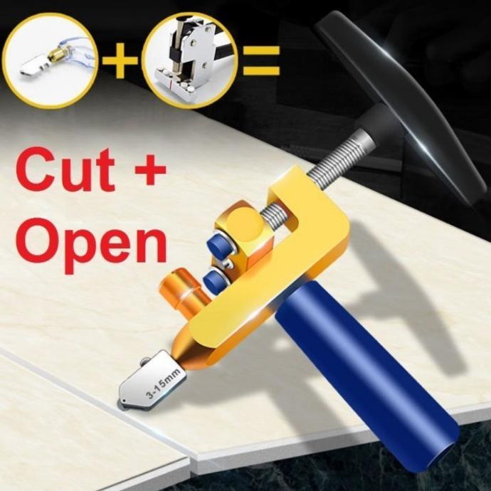 Alat Pemotong Kaca 2 In 1 Keramik Ubin Glass Cutter Manual Multifungsi Cermin Potong Tool Set Pemoto