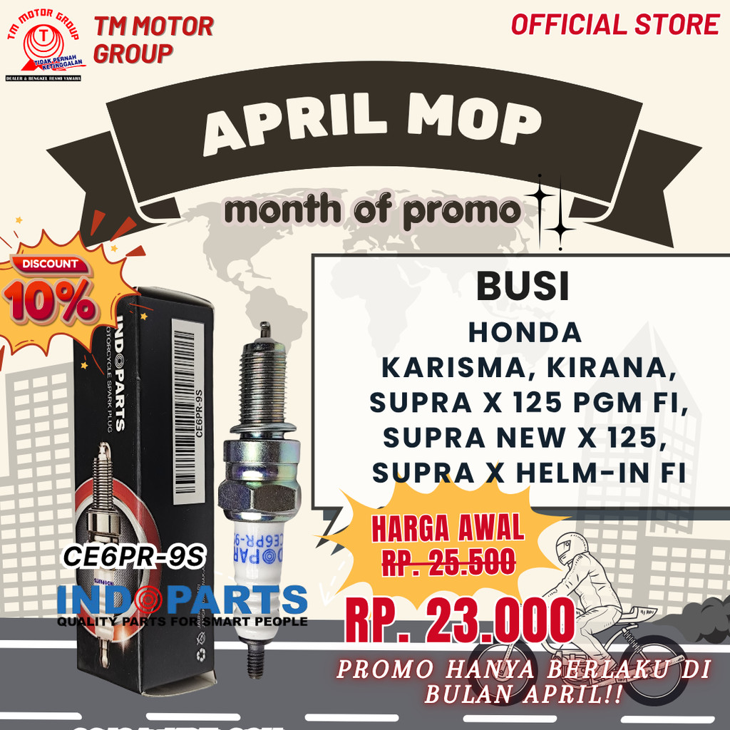 BUSI HONDA KARISMA, KIRANA, SUPRA X 125 PGM FI, SUPRA NEW X 125, SUPRA X HELM-IN FI ORIGINAL INDO.PA