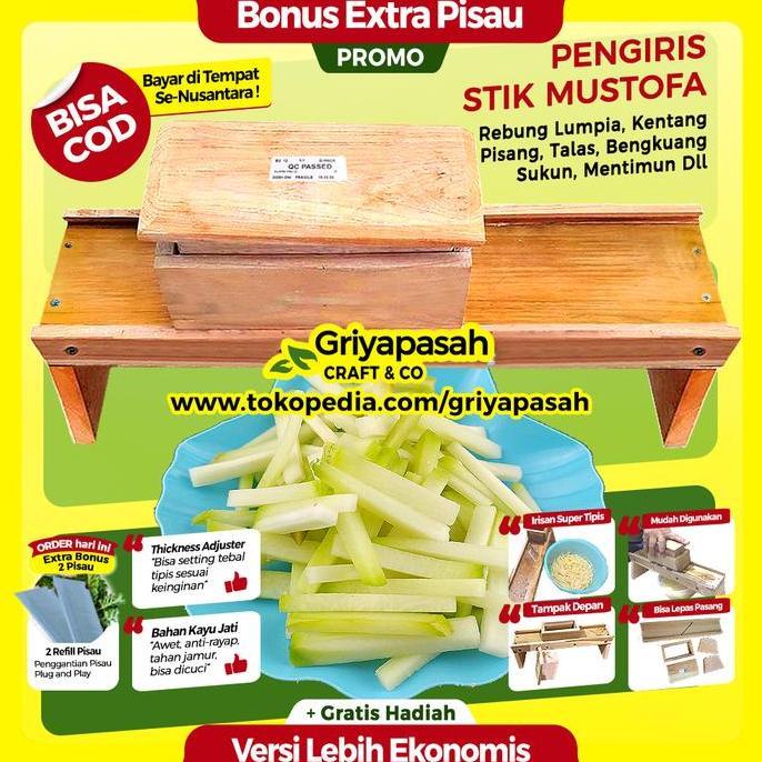 Pemotong Kentang Stik Kentang Korek Api Mustofa Kayu Jati Griyapasah Terlaris