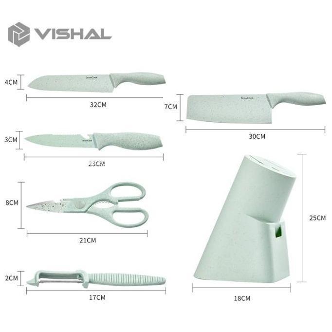 Cucina- Vishal Pisau Set 7 In 1 Kitchen Knife Set