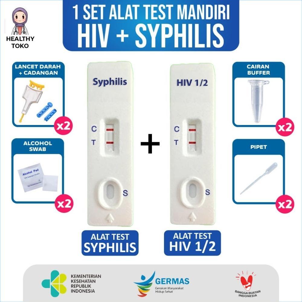 Terlaris Paket 2 Set Hiv Dan Sifilis  Akurat 100% Original Onestep Termurah Puskesmas , Faskes Rs - 