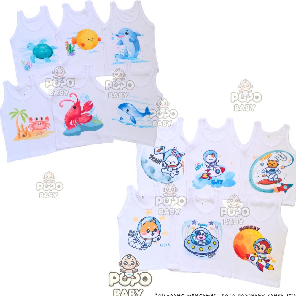 Premium Kaos Dalam Bayi/ Singlet Bayi Motif Karakter Perempuan/ Laki Pertama Di Shopee