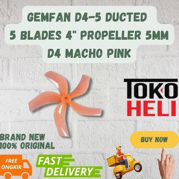 TERLARIS GEMFAN D4-5 DUCTED 5 BLADES 4" PROPELLER 5MM D4 MACHO PINK