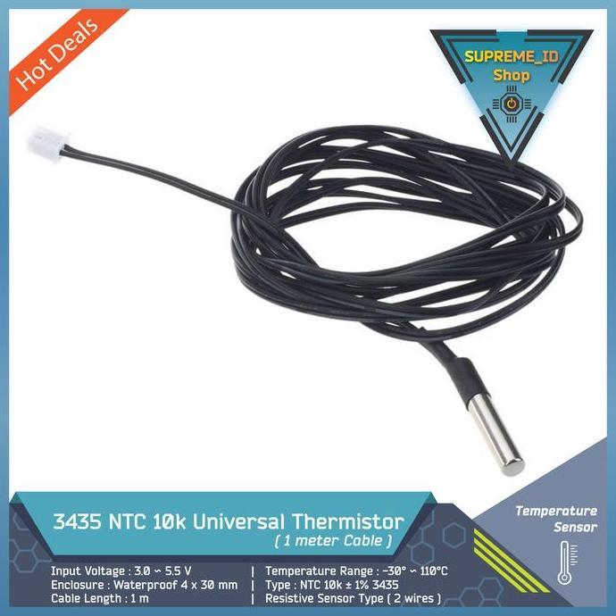 Lansung- 3435 Ntc 10K Universal Thermistor Temperature Sensor
