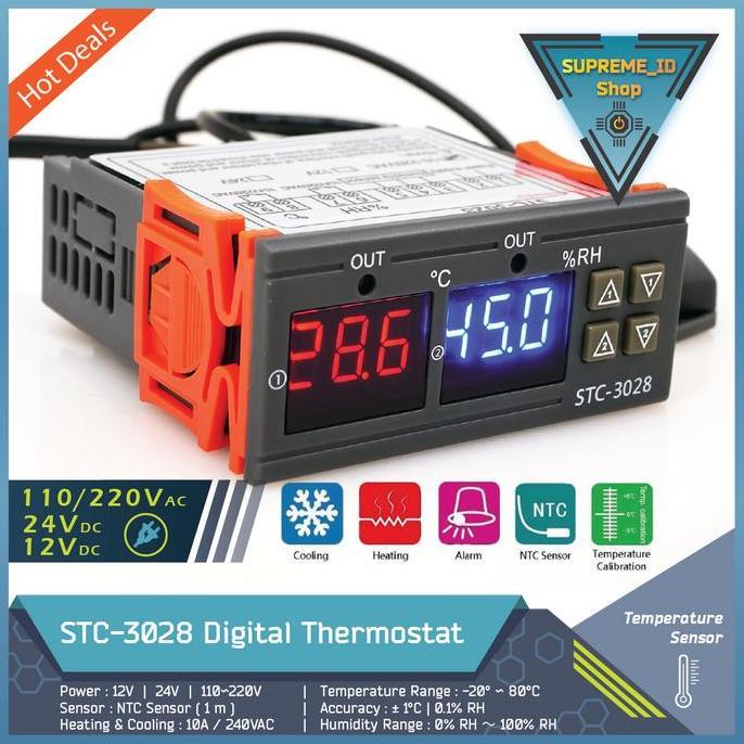 Lansung- Stc-3028 Thermostat Hygrostat Temperature Humidity Controller Stc3028