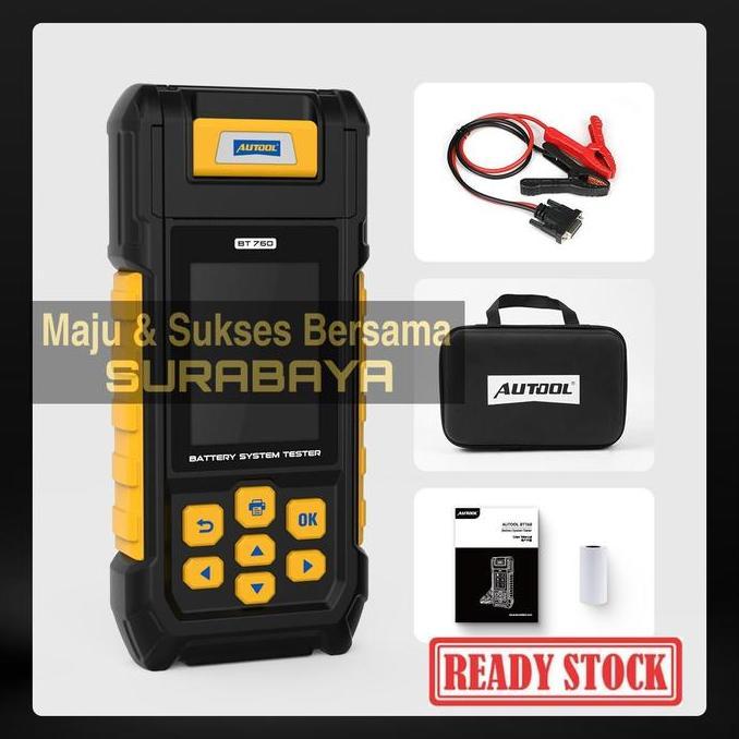 AUTOOL BT760 BT-760 6-30V Battery Tester Analyzer Baterai Aki Printer