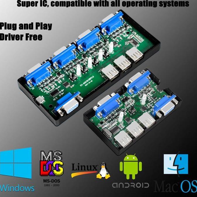 Ready Manual KVM Switch VGA 2 port / 4 port USB 2.0