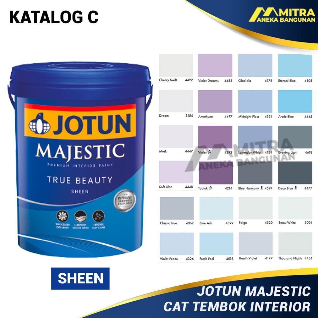 CAT TEMBOK INTERIOR JOTUN MAJESTIC TRUE BEAUTY SHEEN 2,5 LITER / KATALOG C / WARNA BIRU UNGU PURPLE 