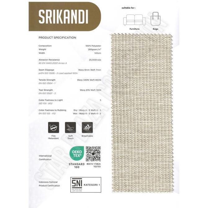 Bahan Kain Ateja Fabric Kanvas Polos - Srikandi (Sofa, Jok, Kursi)