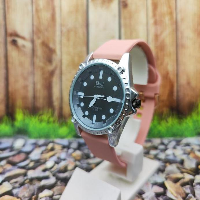 Q&Q QQ Aluminium Jam Tangan Strap Karet Rose AL08J508Y Original