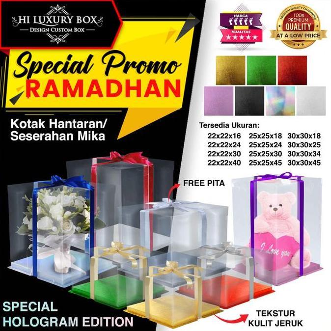 Cake Box Kotak Kue Mika Transparan Dus Hantaran - Tutup Mika 30x30