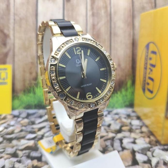 Q&Q QQ Analog Jam Tangan Wanita Gold Rantai F533J002Y Original