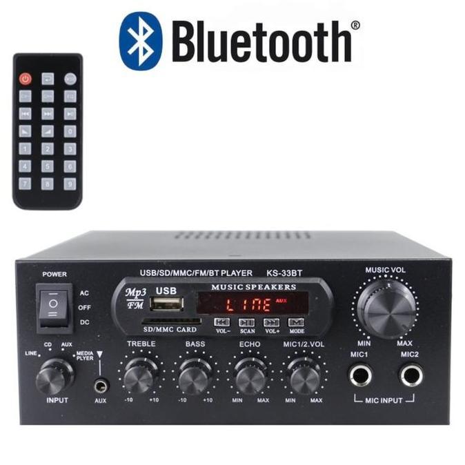 Rwd- Amplifier Bluetooth Eq Audio Amplifier Home Theater Fm 1000W-Ks-33Bt