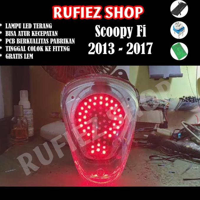Promo Custom lampu stoplamp running scoopy fi 2013 2014 2015 2016 2017 Diskon