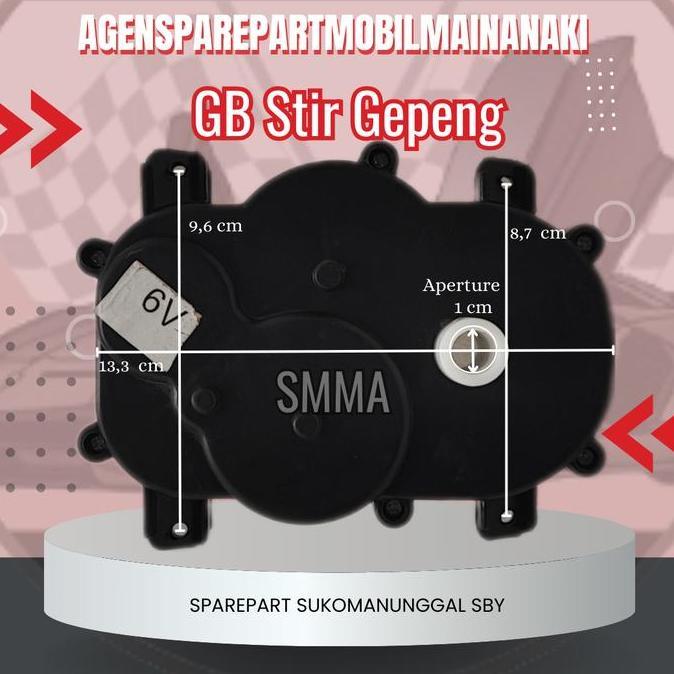 TERMURAH - Gearbox Stir Gepeng + Dinamo 12v Mobil Motor Mainan Aki Anak