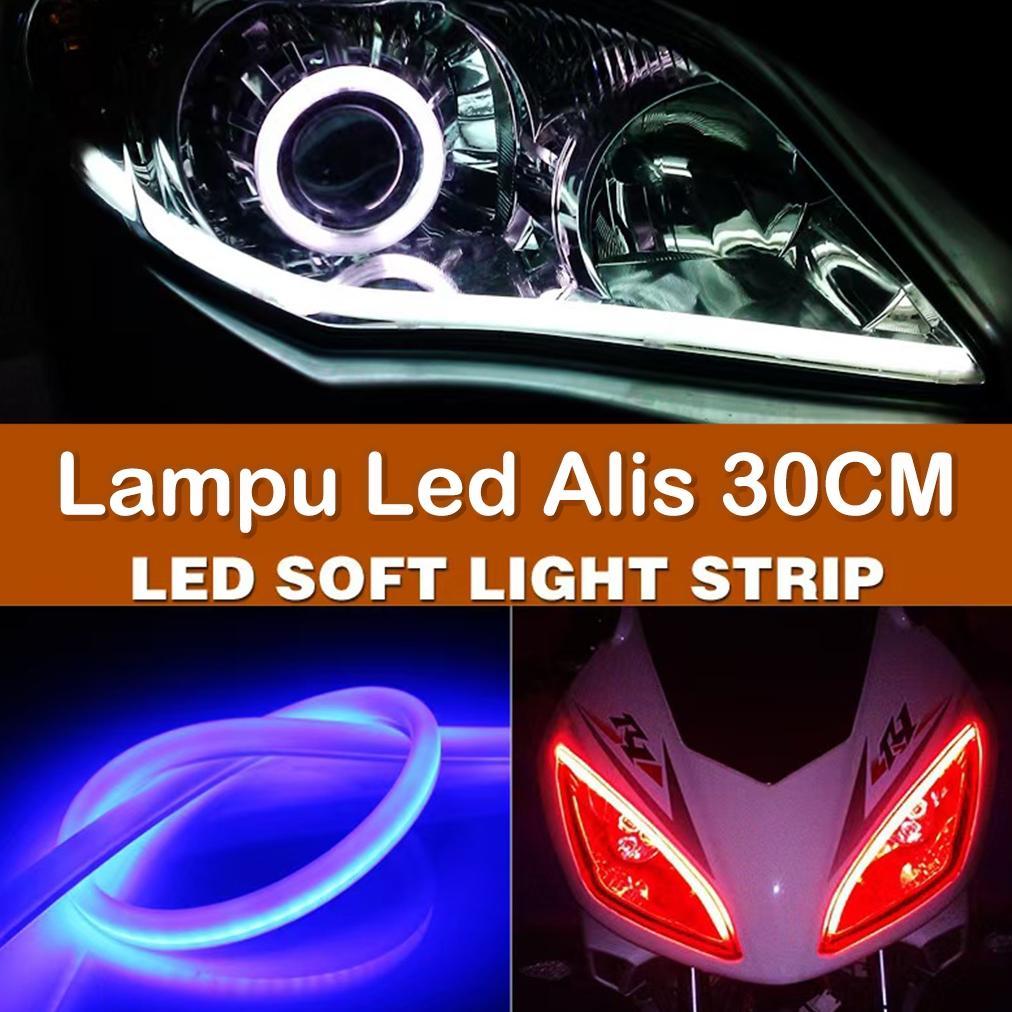 CELVIQUE 2PCS LAMPU ALIS LAMPU ALIS RUNNING 2 MODE LAMPU ALIS RUNNING 30CM LED LAMPU ALIS MOTOR MOBI